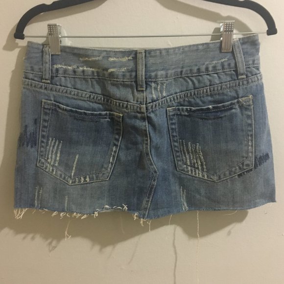 Denim Mini Skirt- Item#12 - Picture 3 of 5
